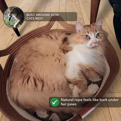 Instinct Basket | Handwoven Natural Rope Territory for Indoor Cats