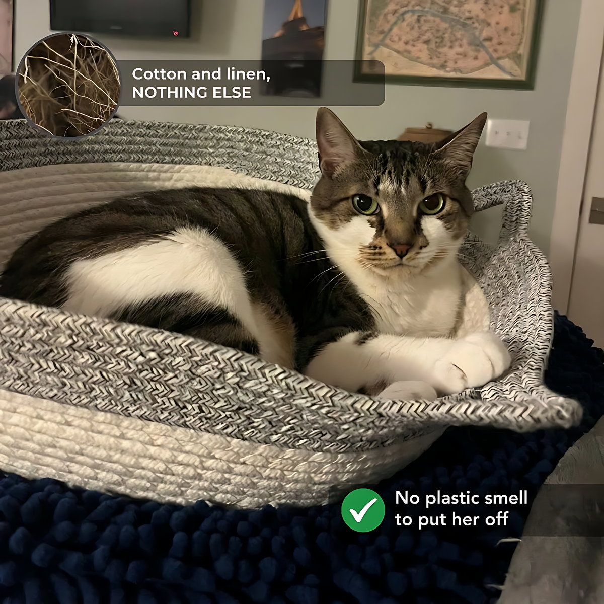 Instinct Basket | Handwoven Natural Rope Territory for Indoor Cats